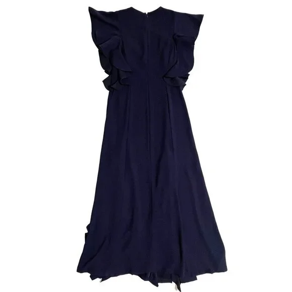 Sachin & Babi Noir Navy Blue RUFFLED Illiana Evening Gown Dress Sz 10 NWT - Picture 9 of 11